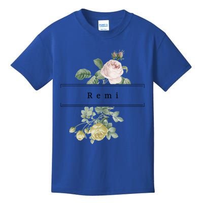 Remi First Name Vintage Roses Wedding Shower Rose Great Gift Kids T-Shirt