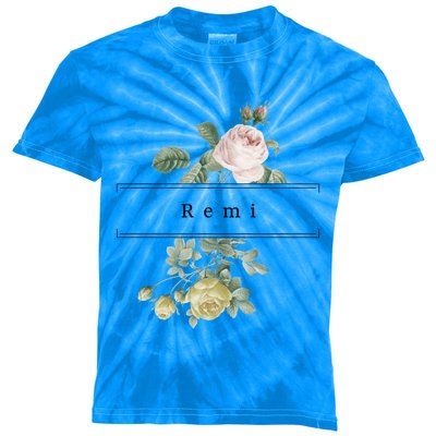 Remi First Name Vintage Roses Wedding Shower Rose Great Gift Kids Tie-Dye T-Shirt