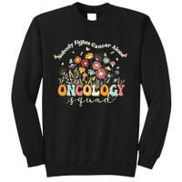 Retro Floral Nobody Fights Cancer Alone Oncology Nurse Squad Sweatshirt