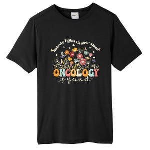 Retro Floral Nobody Fights Cancer Alone Oncology Nurse Squad Tall Fusion ChromaSoft Performance T-Shirt