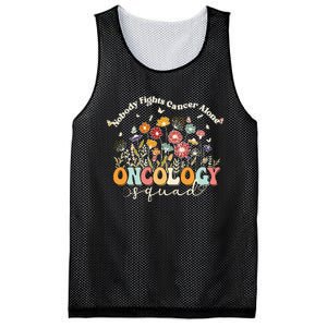 Retro Floral Nobody Fights Cancer Alone Oncology Nurse Squad Mesh Reversible Basketball Jersey Tank