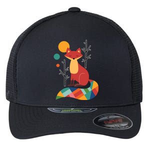 Rainbow Fox Nature Gift Flexfit Unipanel Trucker Cap