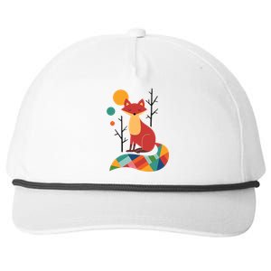 Rainbow Fox Nature Gift Snapback Five-Panel Rope Hat