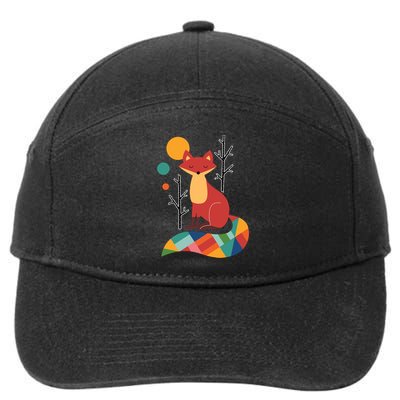 Rainbow Fox Nature Gift 7-Panel Snapback Hat