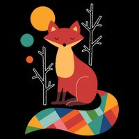 Rainbow Fox Nature Gift 16 in Basic Backpack