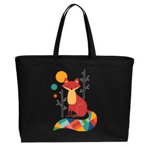 Rainbow Fox Nature Gift Cotton Canvas Jumbo Tote