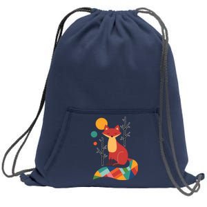 Rainbow Fox Nature Gift Sweatshirt Cinch Pack Bag