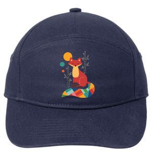 Rainbow Fox Nature Gift 7-Panel Snapback Hat