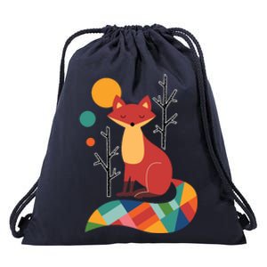 Rainbow Fox Nature Gift Drawstring Bag