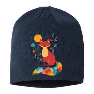 Rainbow Fox Nature Gift Sustainable Beanie