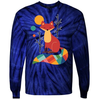 Rainbow Fox Nature Gift Tie-Dye Long Sleeve Shirt