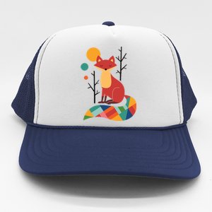 Rainbow Fox Nature Gift Trucker Hat