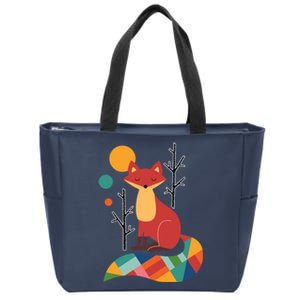 Rainbow Fox Nature Gift Zip Tote Bag