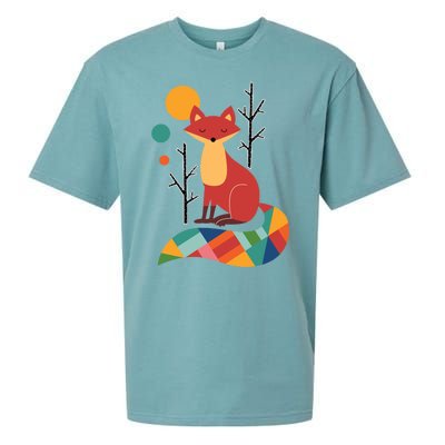 Rainbow Fox Nature Gift Sueded Cloud Jersey T-Shirt