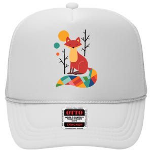 Rainbow Fox Nature Gift High Crown Mesh Back Trucker Hat