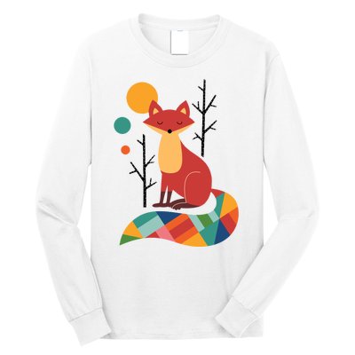 Rainbow Fox Nature Gift Long Sleeve Shirt