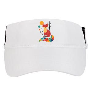 Rainbow Fox Nature Gift Adult Drive Performance Visor