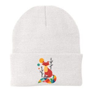 Rainbow Fox Nature Gift Knit Cap Winter Beanie