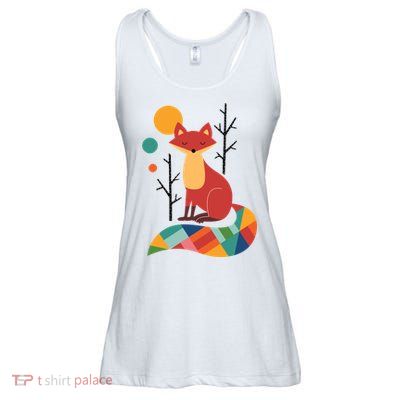 Rainbow Fox Nature Gift Ladies Essential Flowy Tank
