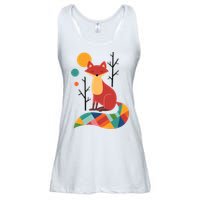 Rainbow Fox Nature Gift Ladies Essential Flowy Tank