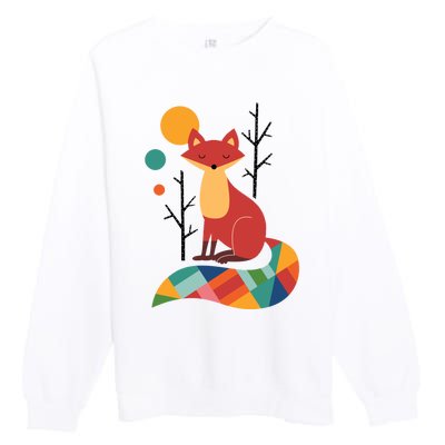 Rainbow Fox Nature Gift Premium Crewneck Sweatshirt