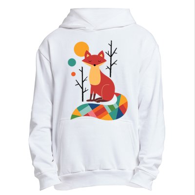 Rainbow Fox Nature Gift Urban Pullover Hoodie