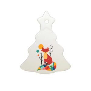 Rainbow Fox Nature Gift Ceramic Tree Ornament