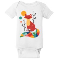 Rainbow Fox Nature Gift Baby Bodysuit