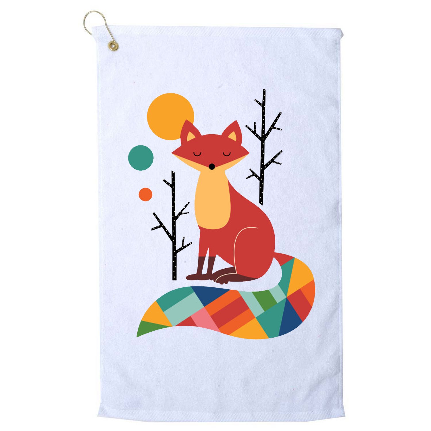 Rainbow Fox Nature Gift Golf Towel