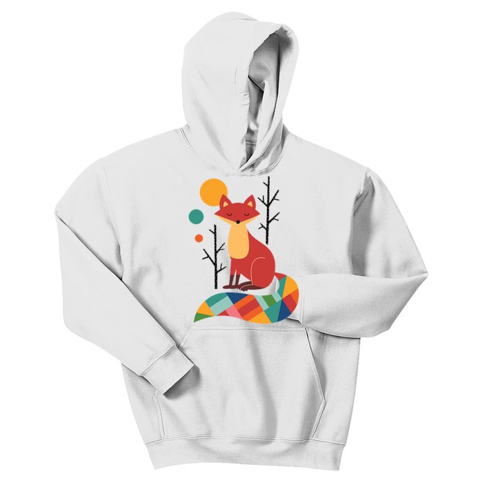 Rainbow Fox Nature Gift Kids Hoodie