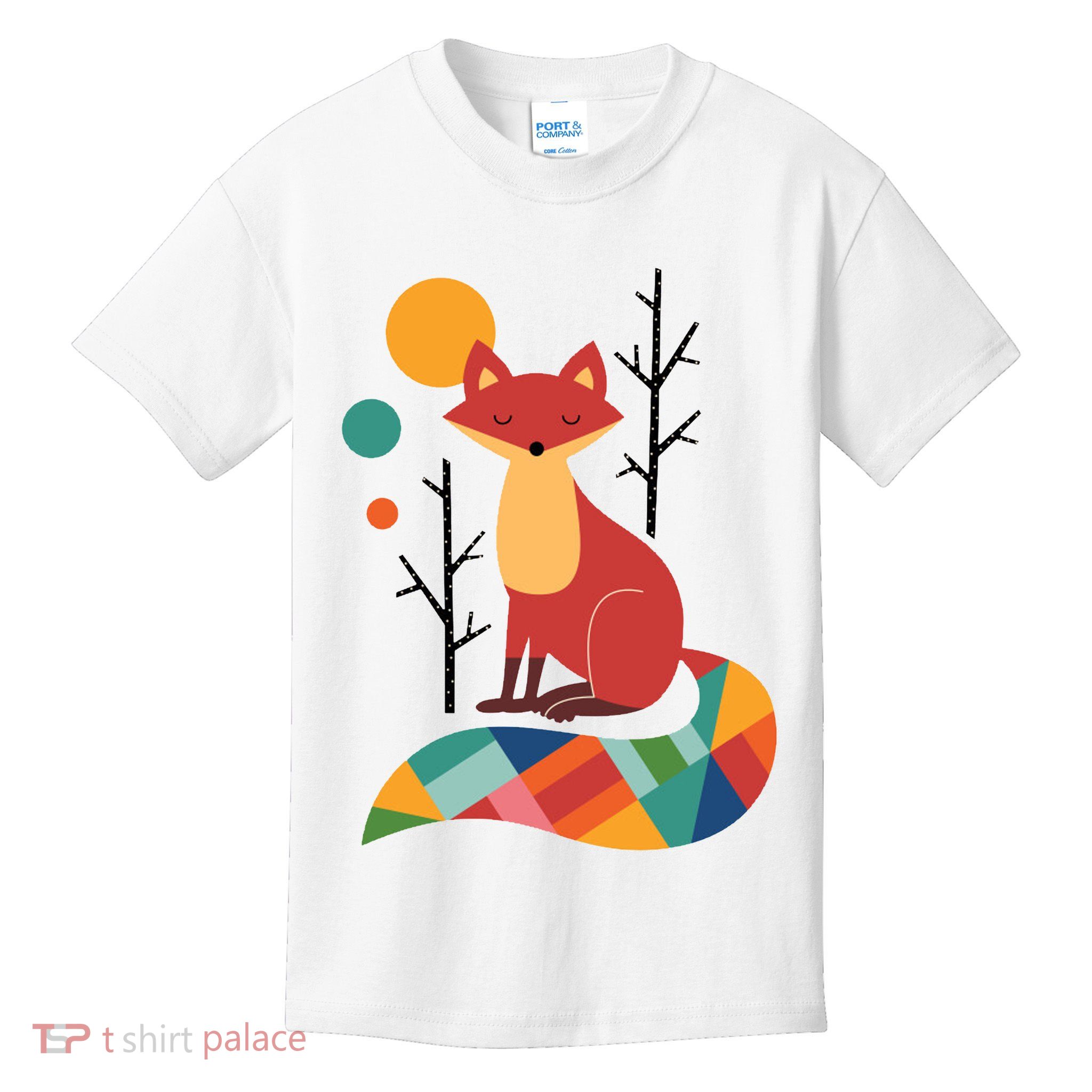 Rainbow Fox Nature Gift Kids T-Shirt