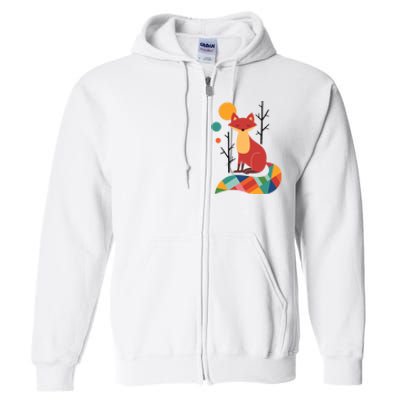 Rainbow Fox Nature Gift Full Zip Hoodie