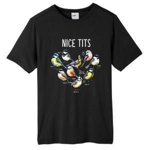 Retro Funny Nice Tits Birds Birdwatcher Bird Watching Humor Gift Tall Fusion ChromaSoft Performance T-Shirt