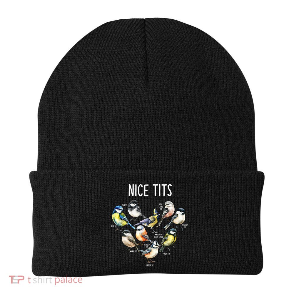 Retro Funny Nice Tits Birds Birdwatcher Bird Watching Humor Gift Beanie