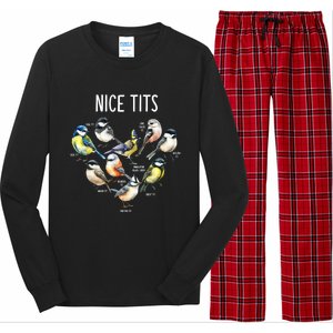 Retro Funny Nice Tits Birds Birdwatcher Bird Watching Humor Gift Long Sleeve Pajama Set