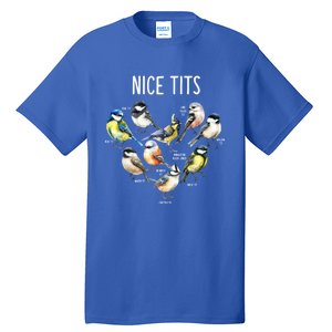 Retro Funny Nice Tits Birds Birdwatcher Bird Watching Humor Gift Tall T-Shirt