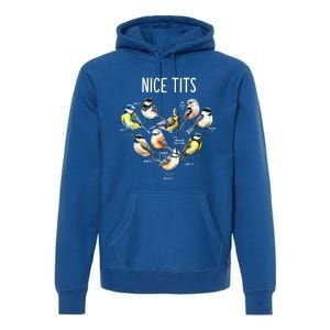 Retro Funny Nice Tits Birds Birdwatcher Bird Watching Humor Gift Premium Hoodie