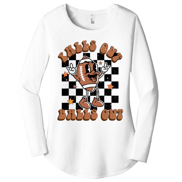 Retro Falls Out Balls Out Football Vintage Thanksgiving Gift Women's Perfect Tri Tunic Long Sleeve Shirt