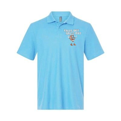 Retro Falls Out Balls Out Football Vintage Thanksgiving Softstyle Adult Sport Polo