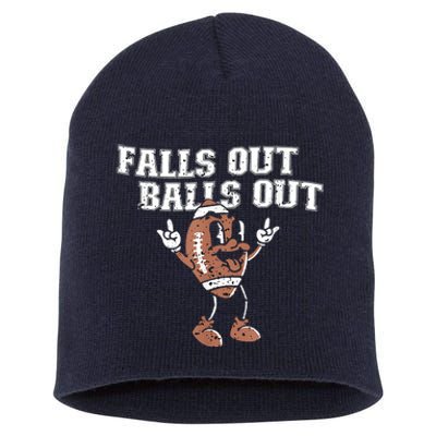 Retro Falls Out Balls Out Football Vintage Thanksgiving Short Acrylic Beanie