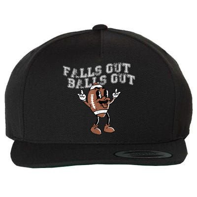 Retro Falls Out Balls Out Football Vintage Thanksgiving Wool Snapback Cap