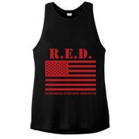 R.E.D. Friday | On Fridays We Wear Red | Remember Everyone Deployed Ladies PosiCharge Tri-Blend Wicking Tank