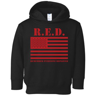R.E.D. Friday | On Fridays We Wear Red | Remember Everyone Deployed Toddler Hoodie