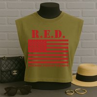 R.E.D. Friday | On Fridays We Wear Red | Remember Everyone Deployed Garment-Dyed Women's Muscle Tee