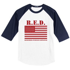 R.E.D. Friday | On Fridays We Wear Red | Remember Everyone Deployed Baseball Sleeve Shirt