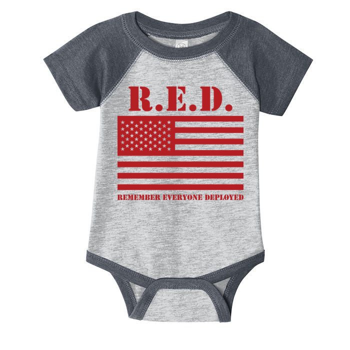R.E.D. Friday | On Fridays We Wear Red | Remember Everyone Deployed Infant Baby Jersey Bodysuit