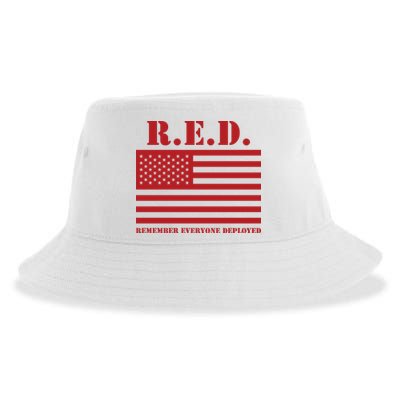 R.E.D. Friday | On Fridays We Wear Red | Remember Everyone Deployed Sustainable Bucket Hat