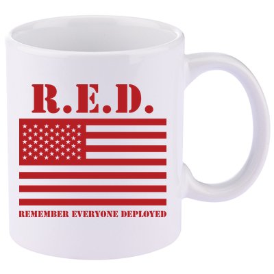 R.E.D. Friday | On Fridays We Wear Red | Remember Everyone Deployed 11oz C Handle Ceramic Mug