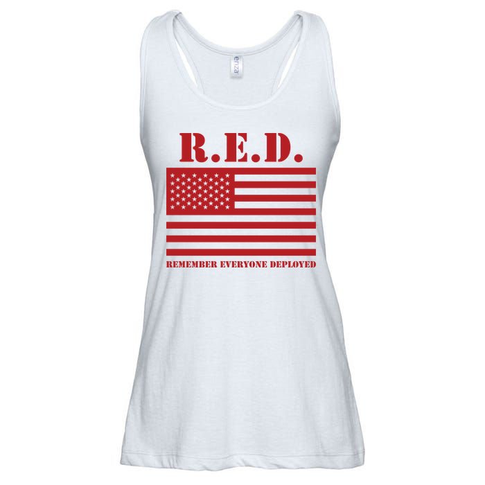 R.E.D. Friday | On Fridays We Wear Red | Remember Everyone Deployed Ladies Essential Flowy Tank