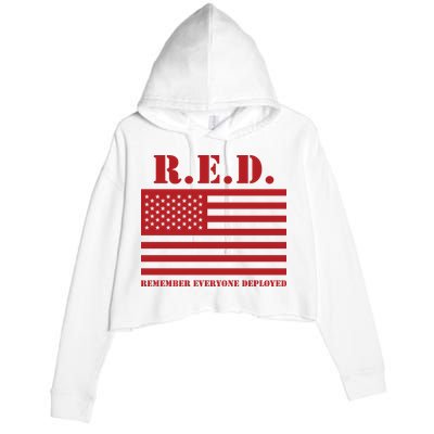 R.E.D. Friday | On Fridays We Wear Red | Remember Everyone Deployed Crop Fleece Hoodie